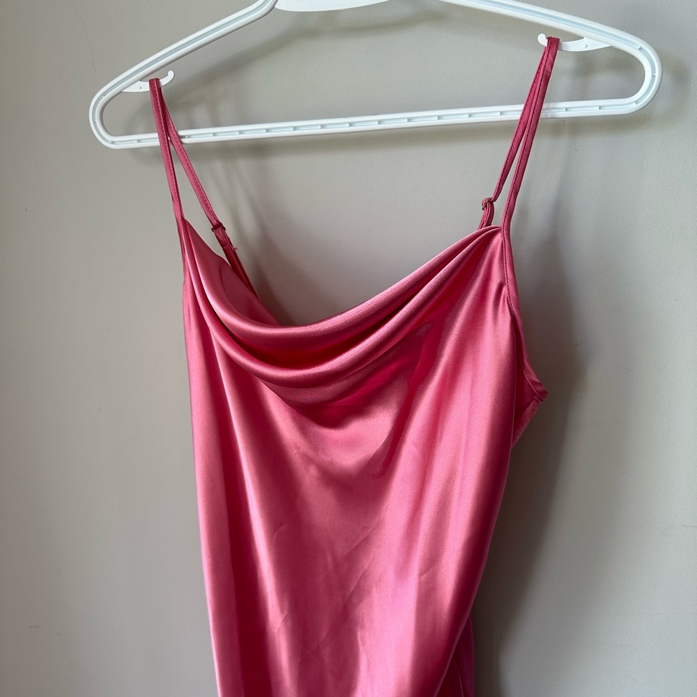 bebe SATIN COWL NECK SLIP MIDI DRESS - size Small